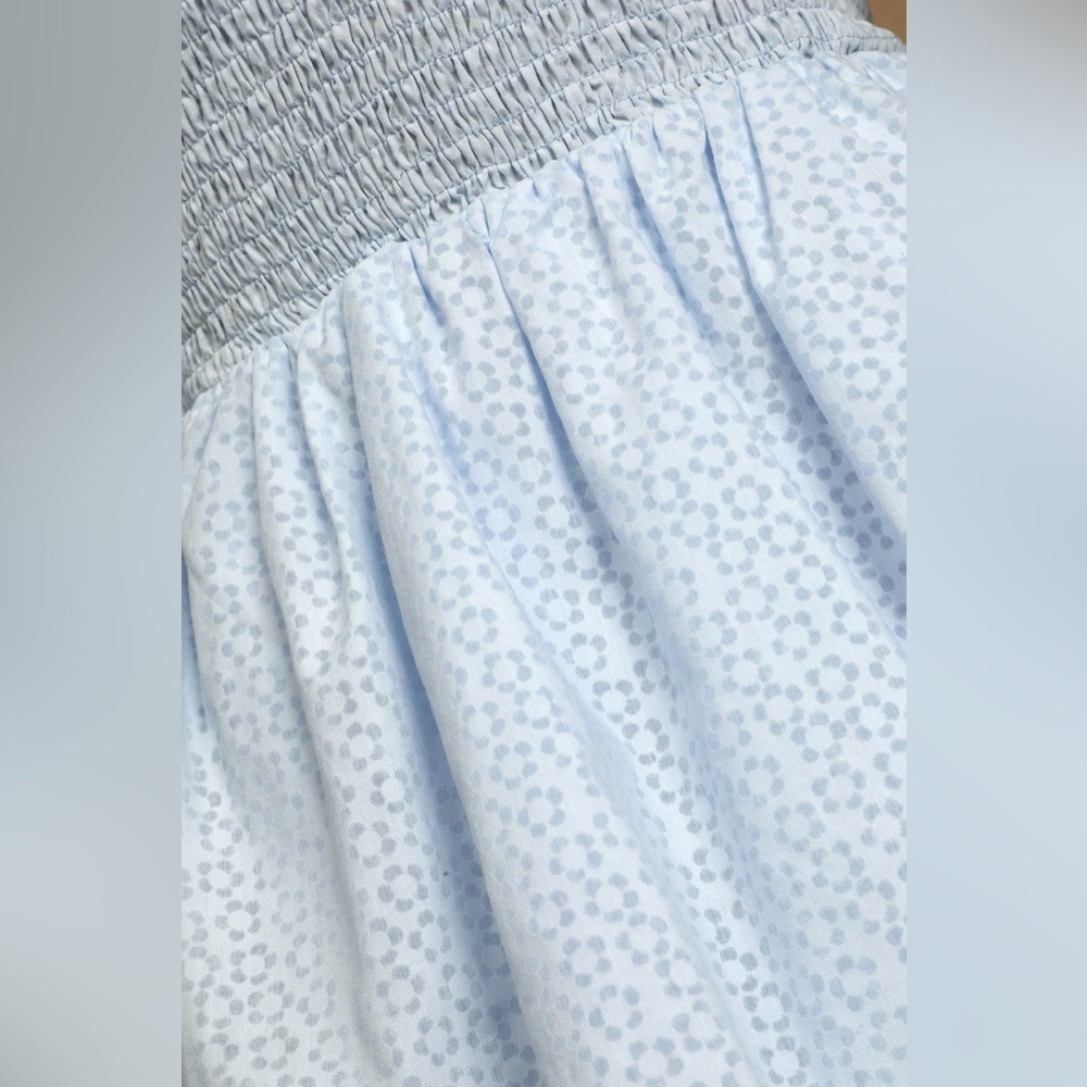 Lulus Tiers To Me Light Blue Puff Sleeve Tiered Skater Mini Dress - Picture 3 of 7